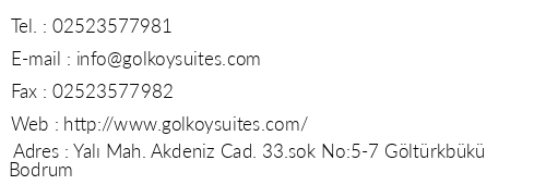 Glky Suites telefon numaralar, faks, e-mail, posta adresi ve iletiim bilgileri